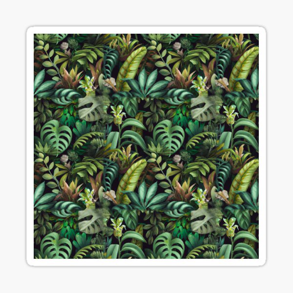 Tropical Plants Jungle Pattern Sticker
