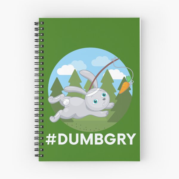 Item preview, Funny "Dumbgry" Grey Bunny Chasing Carrot on Stick designed and sold by Write-to-Rebel.