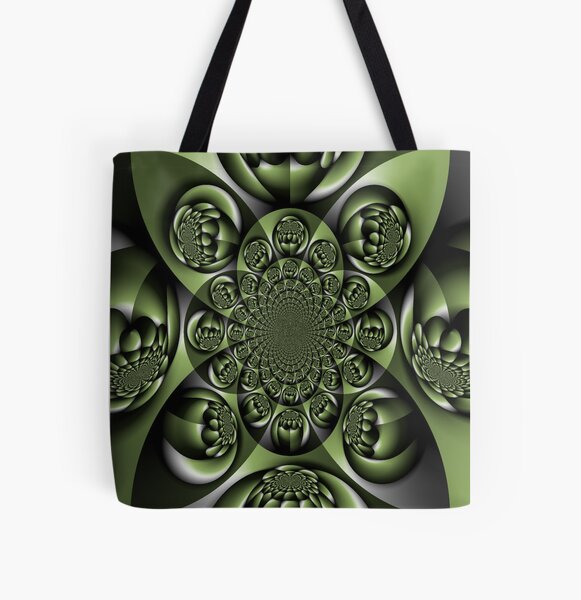 White Green Forest Mini Spheres All Over Print Tote Bag