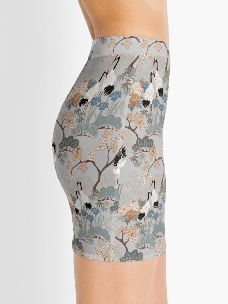 Thumbnail 2 of 4, Mini Skirt, Japanese Garden Gray designed and sold by Judit Gueth.