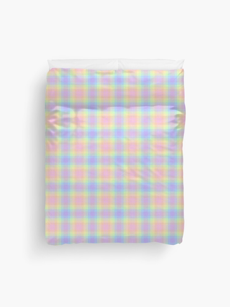 pastel plaid duvet cover