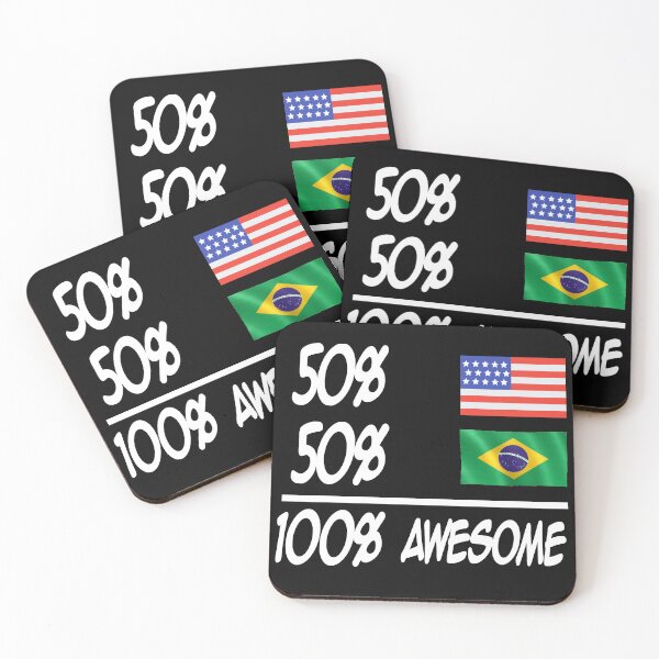 Item preview, USA  50% And Brazil 50% Brazilian Flag Flags 100%Sticker  designed and sold by CuteHigh01.