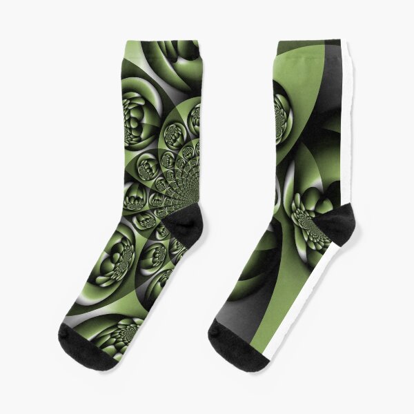 White Green Forest Mini Spheres Socks