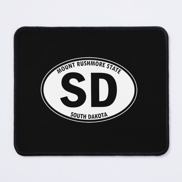Item preview, South Dakota, SD, Mount Rushmore State - State Abbreviation and Motto Oval Travel Bumper Sticker for your Car or Luggage. designed and sold by BBTravels.