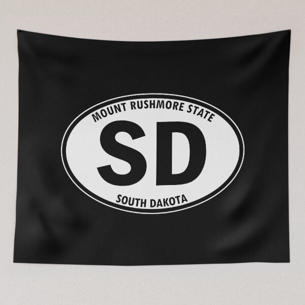 Item preview, South Dakota,	SD, Mount Rushmore State - State Abbreviation and Motto Oval Travel Bumper Sticker for your Car or Luggage.  designed and sold by BBTravels.