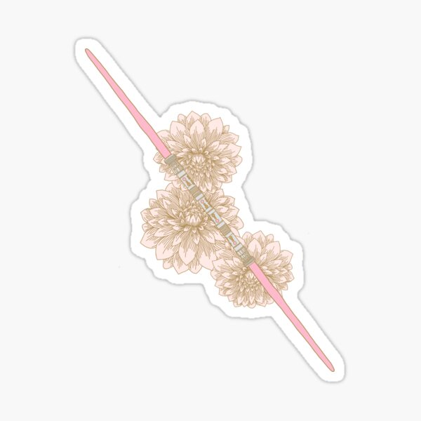 Vista previa del artículo con la obra «Sable de luz floral de Darth Maul», diseñado y vendido por LilBeanShop.