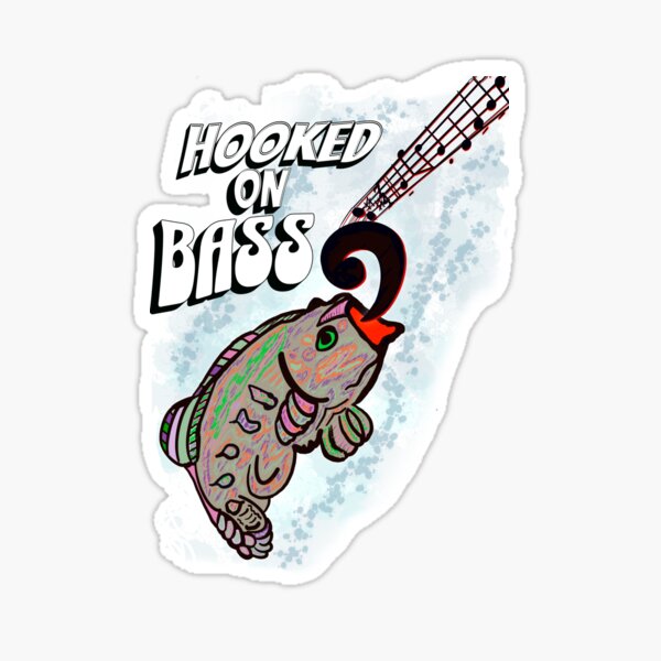 Hooked on Bass Sticker for Sale by FileStyle