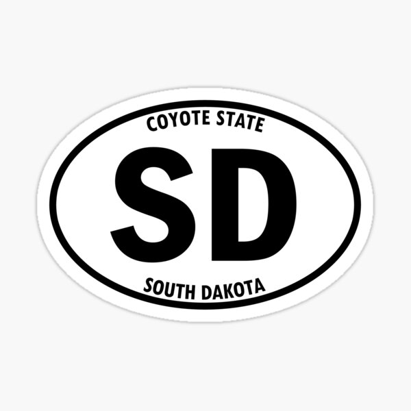 "South Dakota, SD, Coyote State State Abbreviation and Motto Oval
