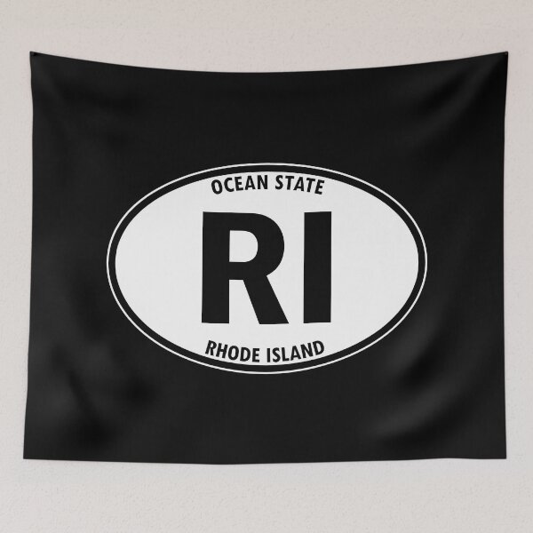 Item preview, Rhode Island, RI, Ocean State - State Abbreviation and Motto Oval Travel Bumper Sticker for your Car or Luggage.  designed and sold by BBTravels.