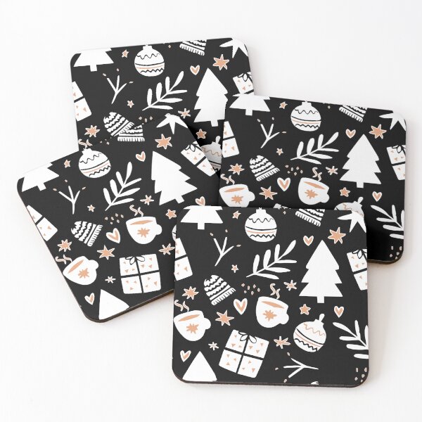 Item preview, Christmas Graphic | Tree, Cap, Plant, Gift, Snowball, Chocolate Mug, Black&White designed and sold by RevivalGraphic.