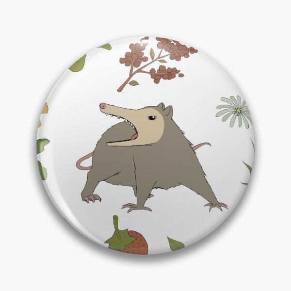 Item preview, Possums in a Berry Field Pattern on White designed and sold by PaperRain.