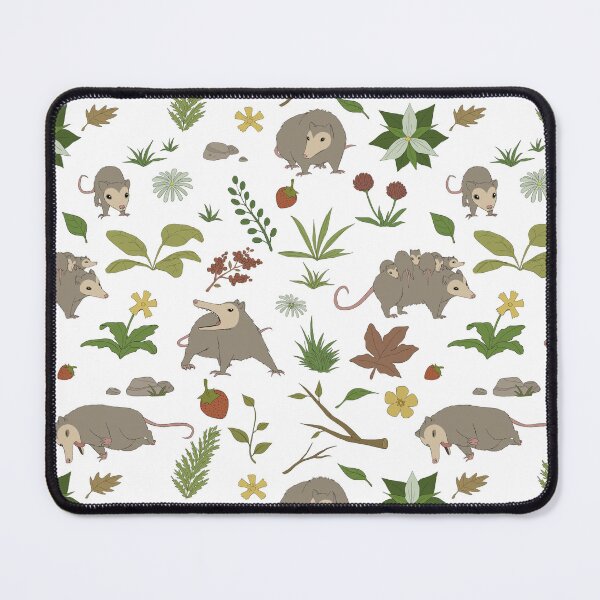Item preview, Possums in a Berry Field Pattern on White designed and sold by PaperRain.