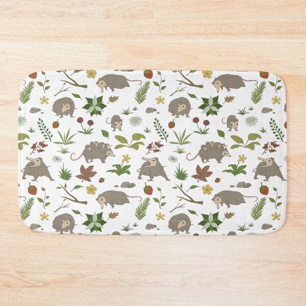 Item preview, Possums in a Berry Field Pattern on White designed and sold by PaperRain.