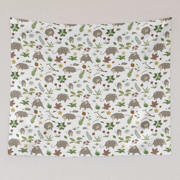 Item preview, Possums in a Berry Field Pattern on White designed and sold by PaperRain.