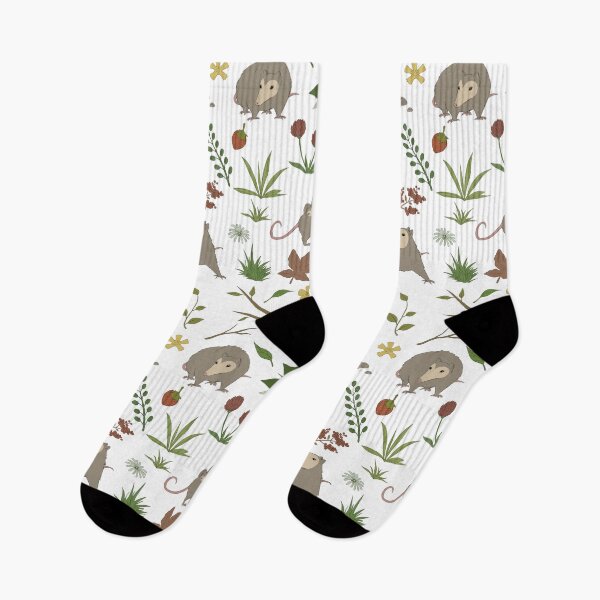 Item preview, Possums in a Berry Field Pattern on White designed and sold by PaperRain.