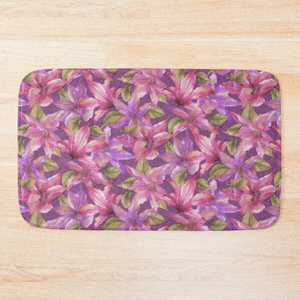 Item preview, Elegant Vintage  Design Pink Purple Clematis Pattern designed and sold by Tina Veenstra.