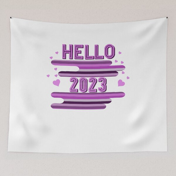Item preview, Hello 2023 new year’s design pink designed and sold by TipTopTapo.