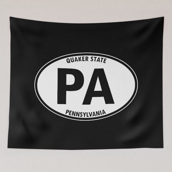Item preview, Pennsylvania, PA, Quaker State - State Abbreviation and Motto Oval Travel Bumper Sticker for your Car or Luggage.  designed and sold by BBTravels.