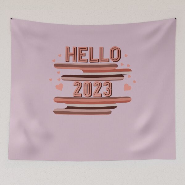 Item preview, Hello 2023 new year’s design peach  designed and sold by TipTopTapo.