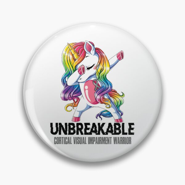 Item preview, Cortical Visual Impairment Awareness - Unicorn Cortical Visual Impairment Warrior Ribbon UNBREAKABLE designed and sold by Fernandezf.