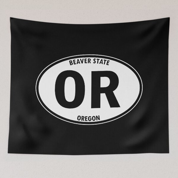Item preview, Oregon, OR, Beaver State - State Abbreviation and Motto Oval Travel Bumper Sticker for your Car or Luggage.  designed and sold by BBTravels.
