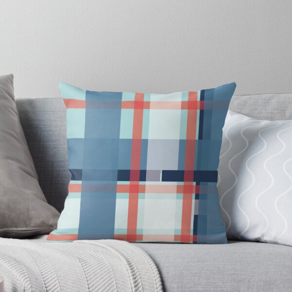 Item preview, Blue White Orange Plaid  Christmas Pattern - Line Pattern - Tartan Pattern designed and sold by Luvjesus2.