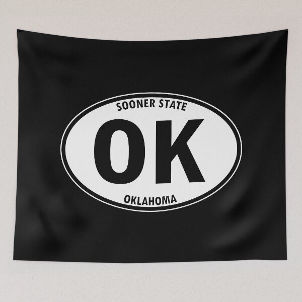 Item preview, Oklahoma, OK, Sooner State - State Abbreviation and Motto Oval Travel Bumper Sticker for your Car or Luggage.  designed and sold by BBTravels.