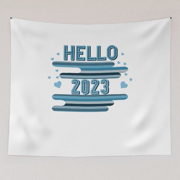 Item preview, Hello 2023 new year’s design turquoise  designed and sold by TipTopTapo.