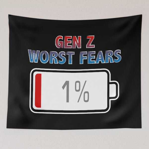 Item preview, Gen Z Worst Fears with Battery at 1% designed and sold by Moodific.