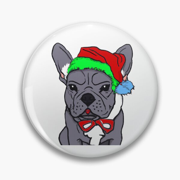 Item preview, Adorable Christmas French Bulldog Art – Festive Frenchie Dog in Santa Hat designed and sold by Vividality.