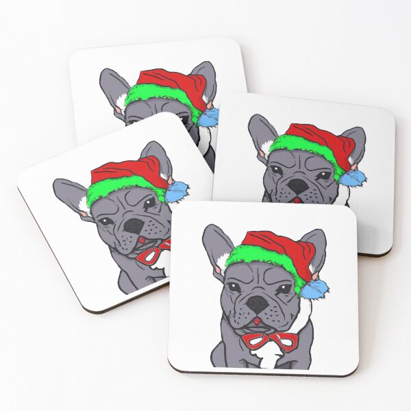 Item preview, Adorable Christmas French Bulldog Art – Festive Frenchie Dog in Santa Hat designed and sold by Vividality.