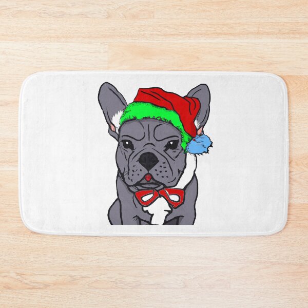 Item preview, Adorable Christmas French Bulldog Art – Festive Frenchie Dog in Santa Hat designed and sold by Vividality.