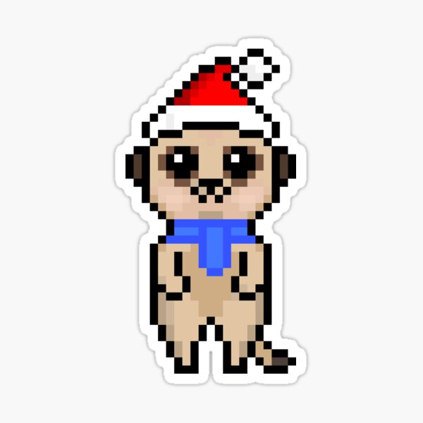 Item preview, Cute Christmas Meercat (Chibi Pixel Animal Character) designed and sold by Pixe11y.