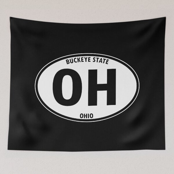 Item preview, Ohio, OH, Buckeye State - State Abbreviation and Motto Oval Travel Bumper Sticker for your Car or Luggage.  designed and sold by BBTravels.
