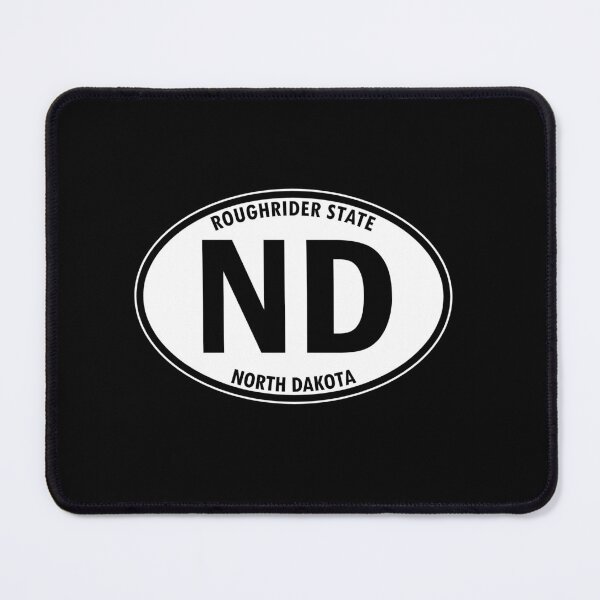 Item preview, North Dakota, ND, Bismarck, Roughrider State - State Abbreviation and Motto Oval Travel Bumper Sticker for your Car or Luggage. designed and sold by BBTravels.