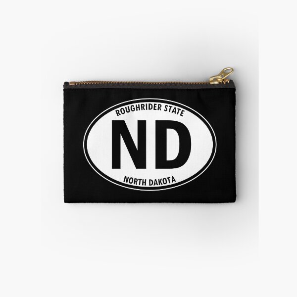 Item preview, North Dakota, ND, Bismarck, Roughrider State - State Abbreviation and Motto Oval Travel Bumper Sticker for your Car or Luggage.  designed and sold by BBTravels.