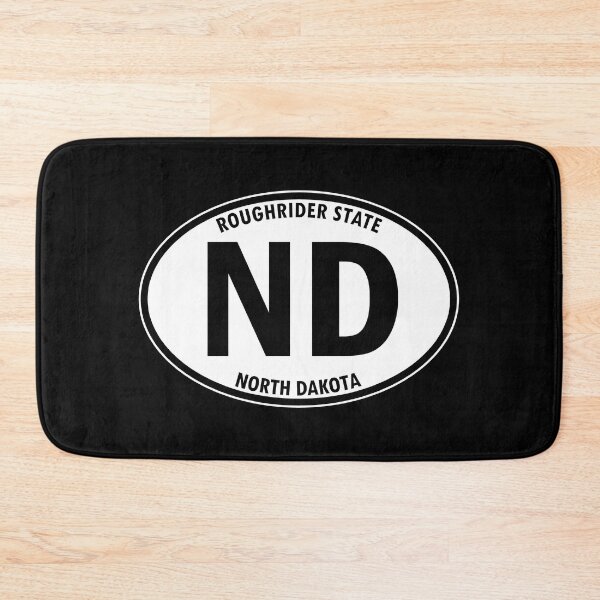 Item preview, North Dakota, ND, Bismarck, Roughrider State - State Abbreviation and Motto Oval Travel Bumper Sticker for your Car or Luggage.  designed and sold by BBTravels.