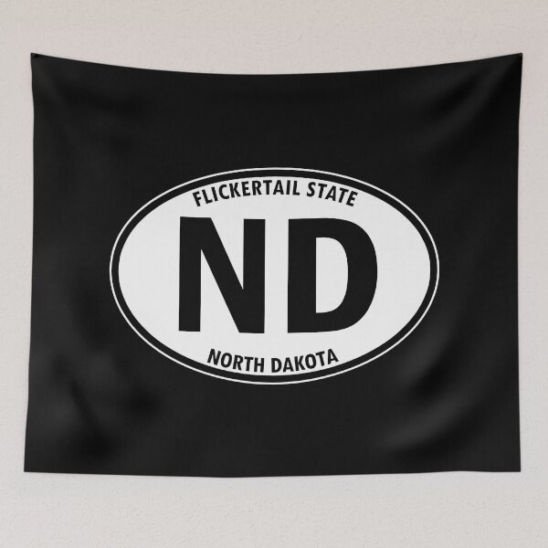 Item preview, North Dakota, ND, Flickertail State - State Abbreviation and Motto Oval Travel Bumper Sticker for your Car or Luggage. designed and sold by BBTravels.