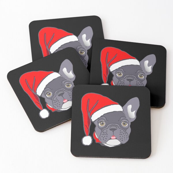 Item preview, Adorable Christmas French Bulldog Art – Festive Frenchie Dog in Santa Hat designed and sold by Vividality.