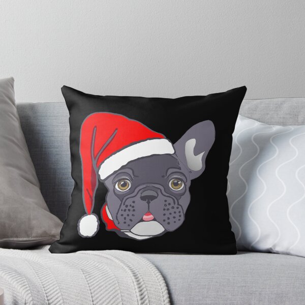 Item preview, Adorable Christmas French Bulldog Art – Festive Frenchie Dog in Santa Hat designed and sold by Vividality.