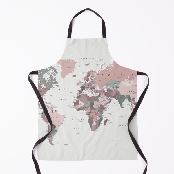 Item preview, Map of the World in Pink and Green designed and sold by UrbanEpiphany.