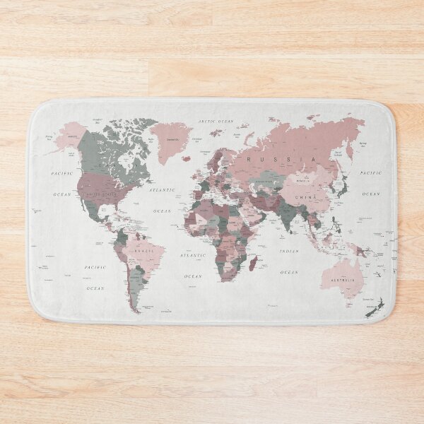 Item preview, Map of the World in Pink and Green designed and sold by UrbanEpiphany.