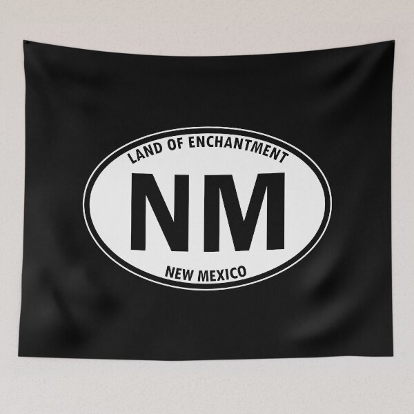 Item preview, New Mexico, NM, Land of Enchantment - State Abbreviation and Motto Oval Travel Bumper Sticker for your Car or Luggage.  designed and sold by BBTravels.