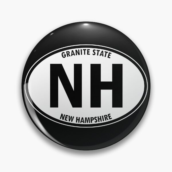 Artikelvorschau, New Hampshire, NH, Granite State - State Abkürzung und Motto Oval Travel Autoaufkleber für Ihr Auto oder Gepäck. entworfen und verkauft von BBTravels.
