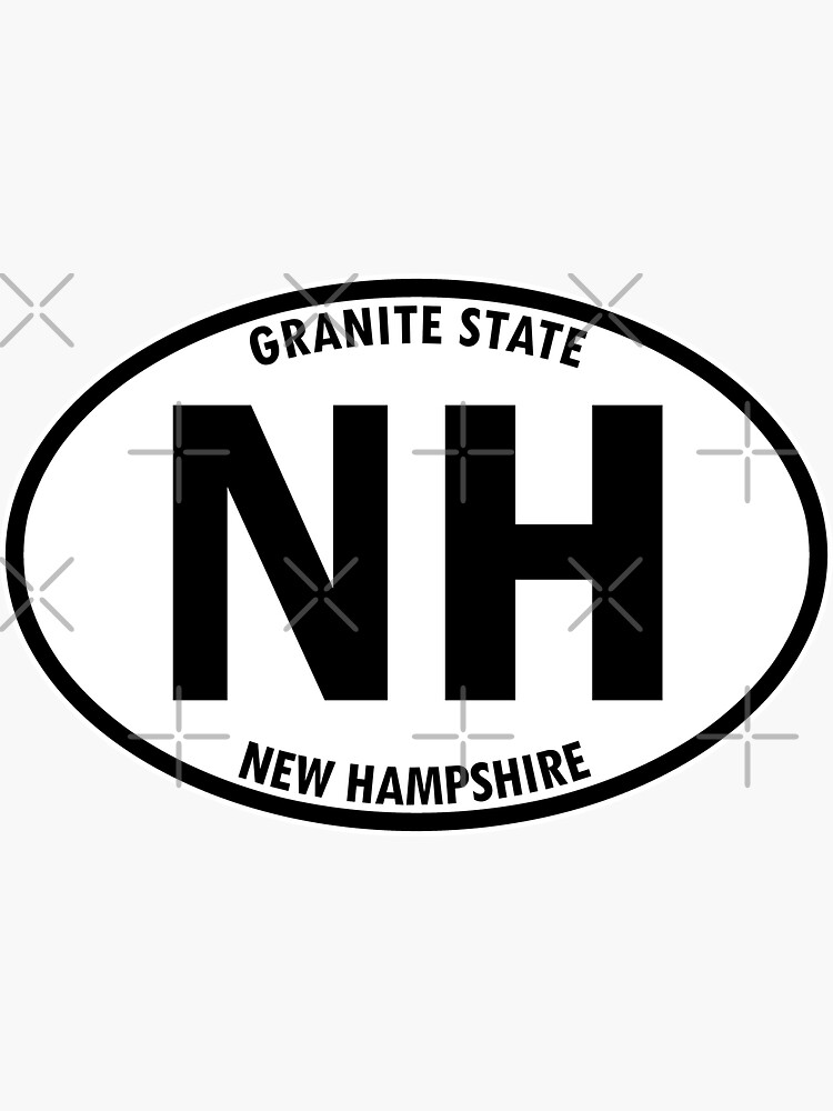 "New Hampshire, NH, Granite State State Abbreviation and Motto Oval