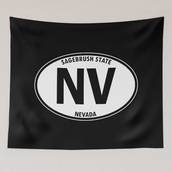 Item preview, Nevada, NV, Sagebrush State - State Abbreviation and Motto Oval Travel Bumper Sticker for your Car or Luggage.  designed and sold by BBTravels.