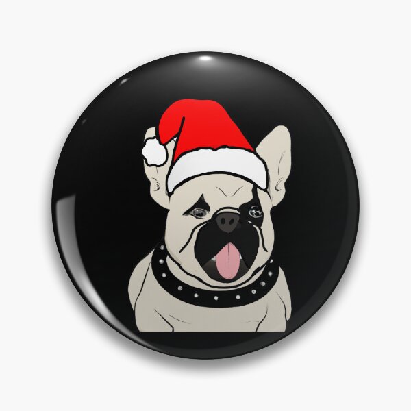 Item preview, Adorable Christmas French Bulldog Art – Festive Frenchie Dog in Santa Hat designed and sold by Vividality.