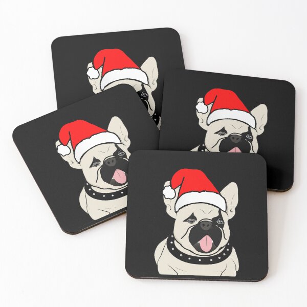 Item preview, Adorable Christmas French Bulldog Art – Festive Frenchie Dog in Santa Hat designed and sold by Vividality.