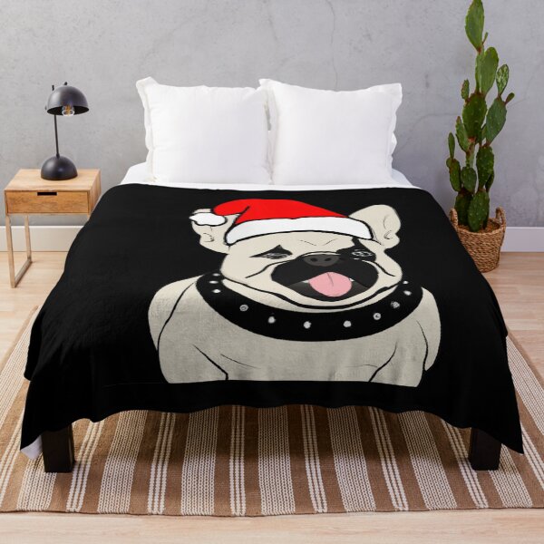 Item preview, Adorable Christmas French Bulldog Art – Festive Frenchie Dog in Santa Hat designed and sold by Vividality.
