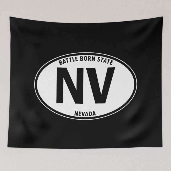 Item preview, Nevada, NV, Battle Born State - State Abbreviation and Motto Oval Travel Bumper Sticker for your Car or Luggage.  designed and sold by BBTravels.